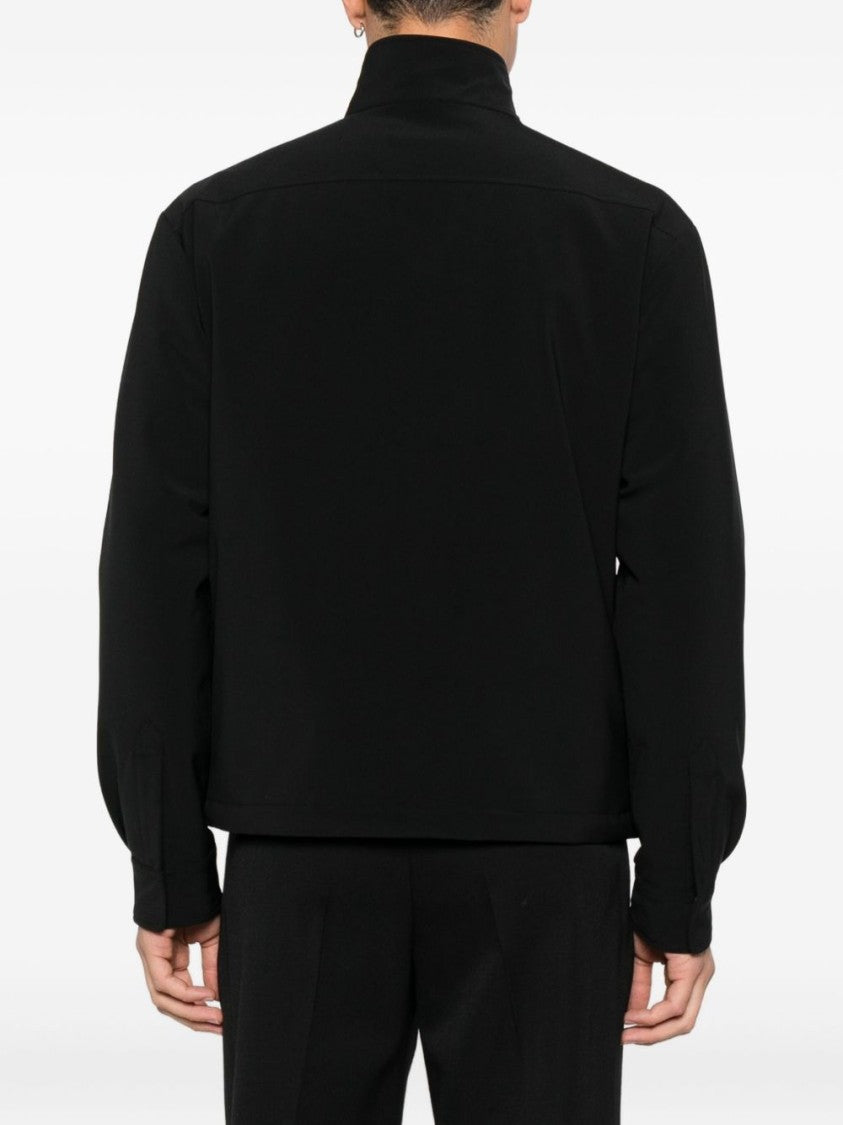 Aspesi Minimalist Black Jacket With High Collar
