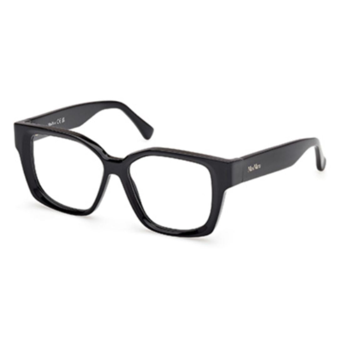 Max Mara Mm5184 Oversized Square Frame Black Acetate Eyeglasses