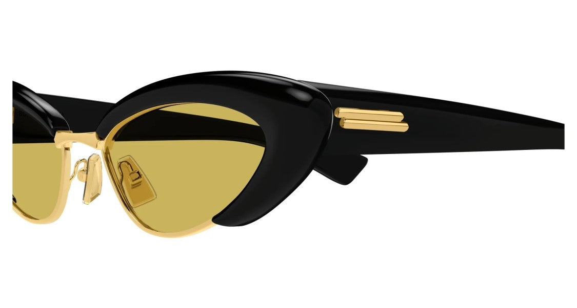 Bottega Veneta Sunglasses Bv1387s 001 Black Black Yellow 54/17/140