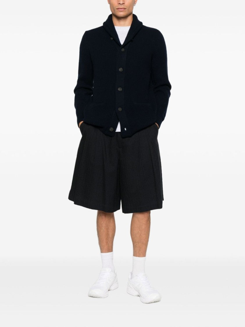 Mc2 Saint Barth Ribbed Knit Sweater With Shawl Collar