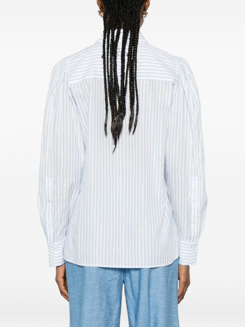 Twin-Set Blue White Striped Pointed Shirt