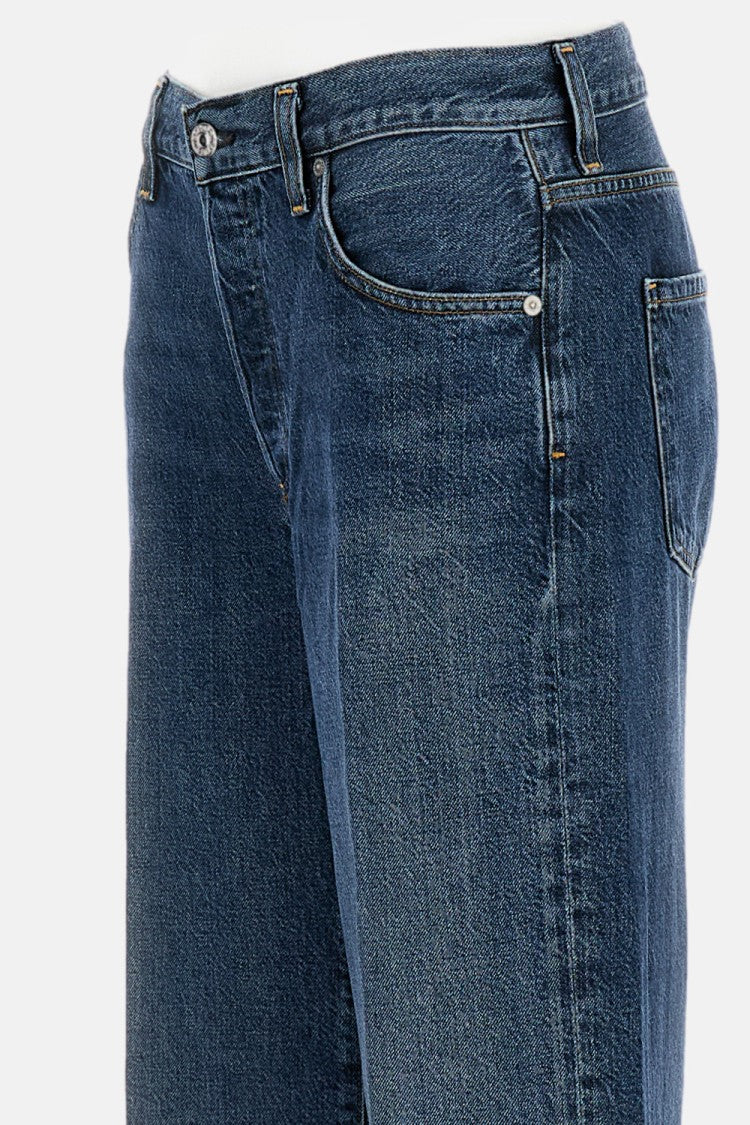 Citizens Of Humanity Wide-Leg 5-Pocket Blue Jeans With Classic Fastening