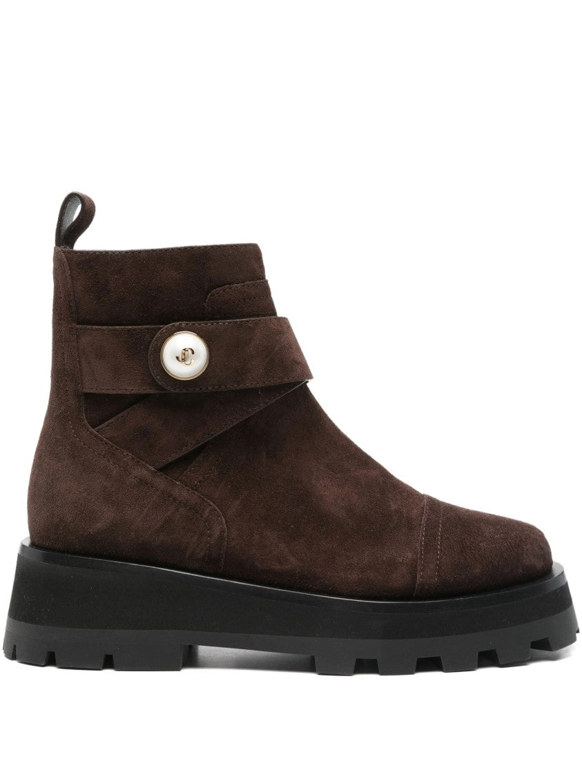Jimmy Choo Brown Meena Flat Suede Ankle Boots