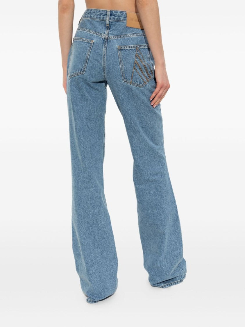 The Attico High-Waisted Flared Denim In Sky Blue