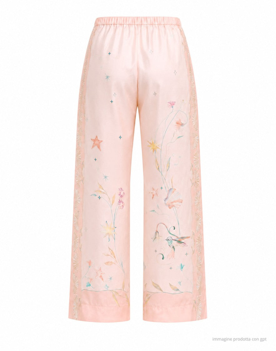 Forte Forte Roseo Pink Wide-Leg Silk Trousers