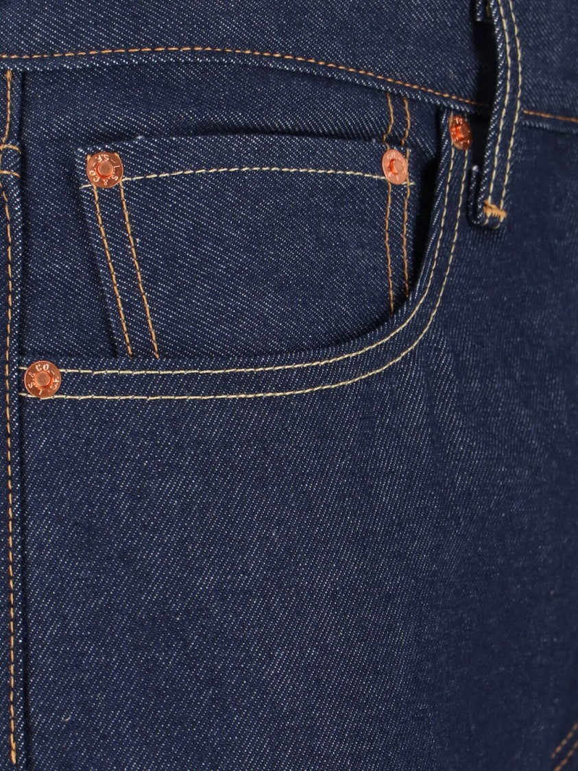 Levi's Strauss Navy 501 Denim Straight-Leg Jeans