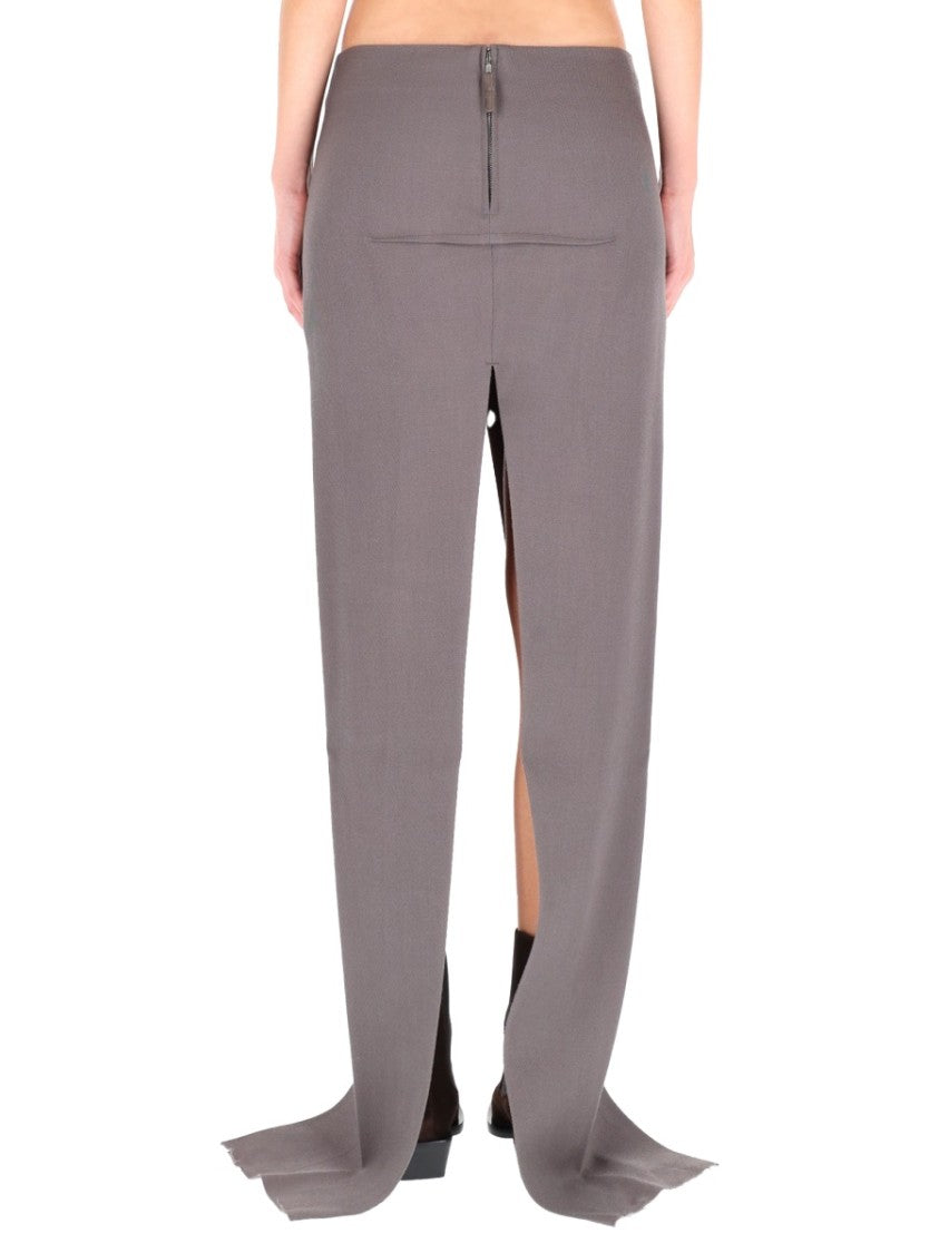 Rick Owens Long Wool Skirt With High Waist