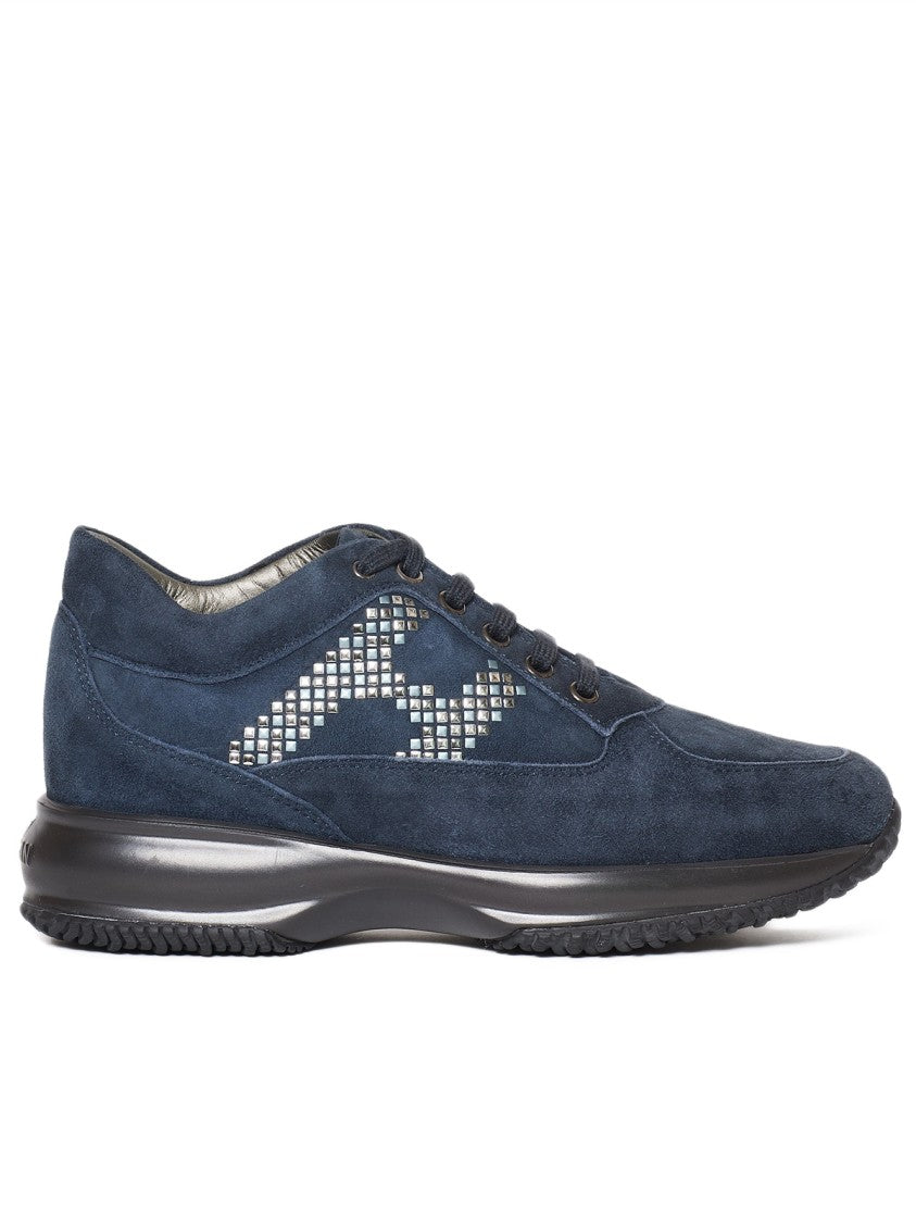 Hogan Blue Suede Interactive Sneakers