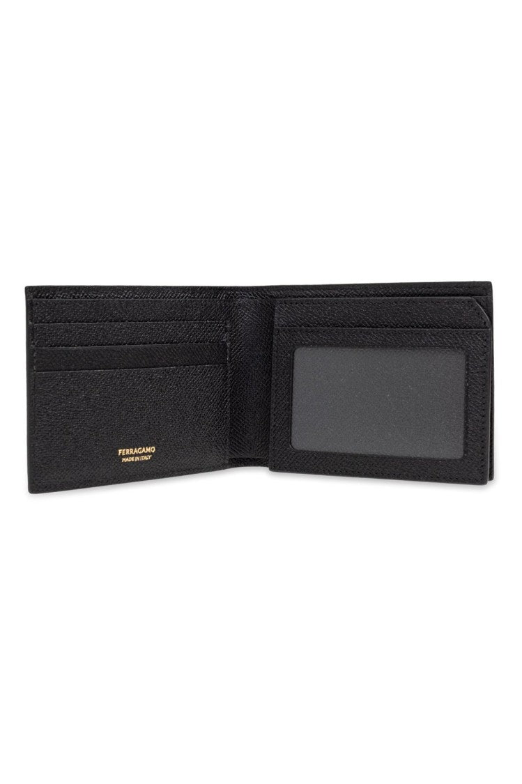 Ferragamo Gancini Wallet And Keychain Set – Black