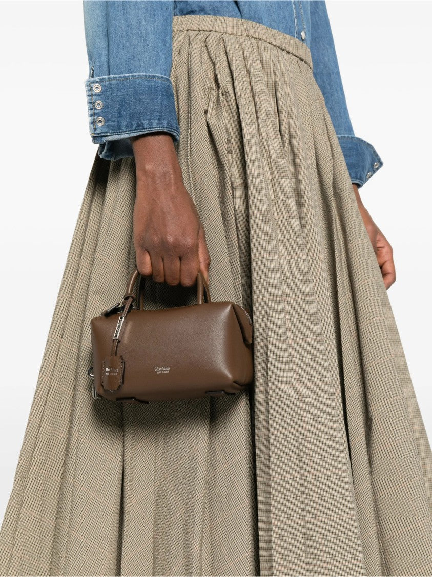 Max Mara Brown Holdalls Structured Leather Holdall Bag