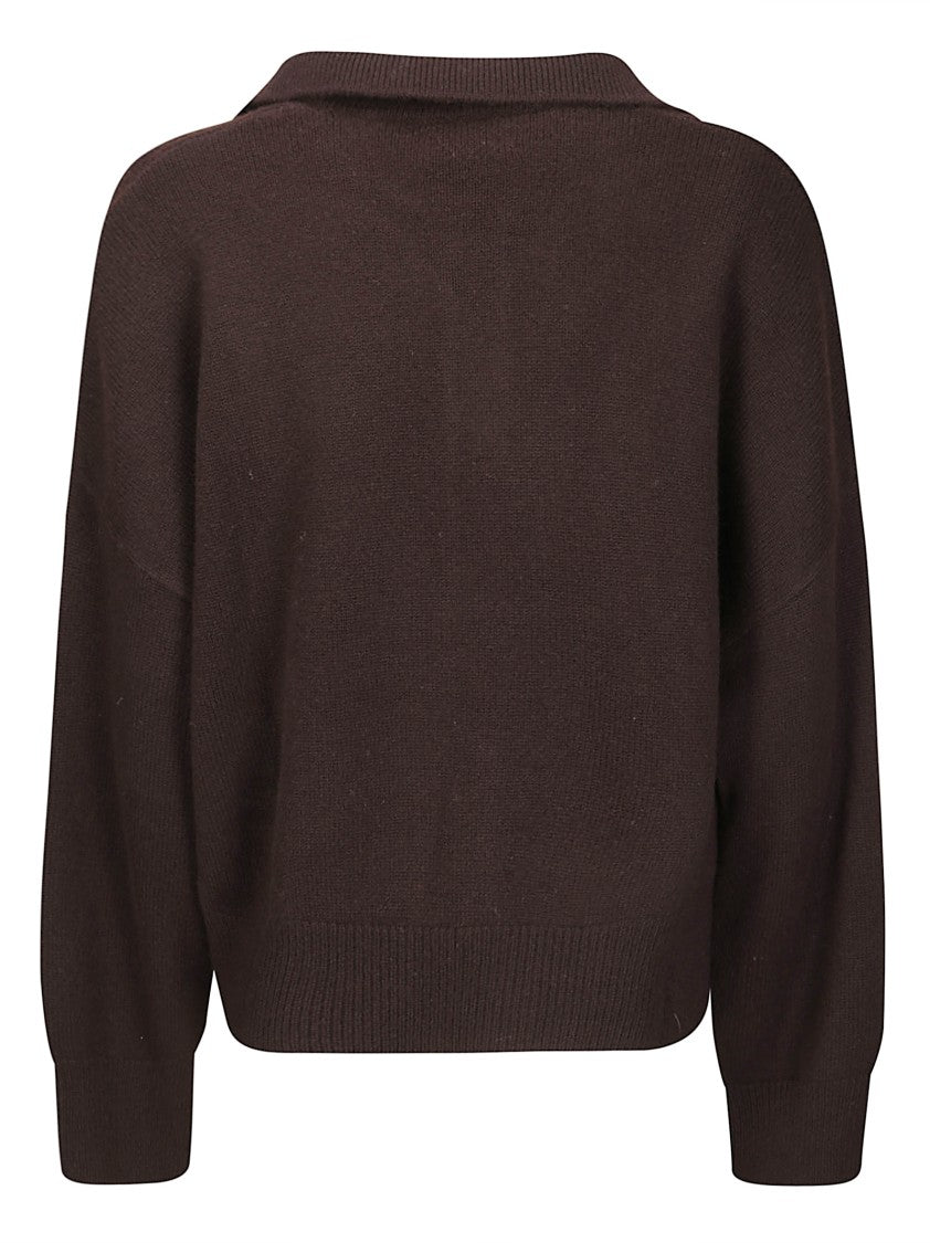 Be You Cashmere Polo Sweater With V-Neckline And Collar