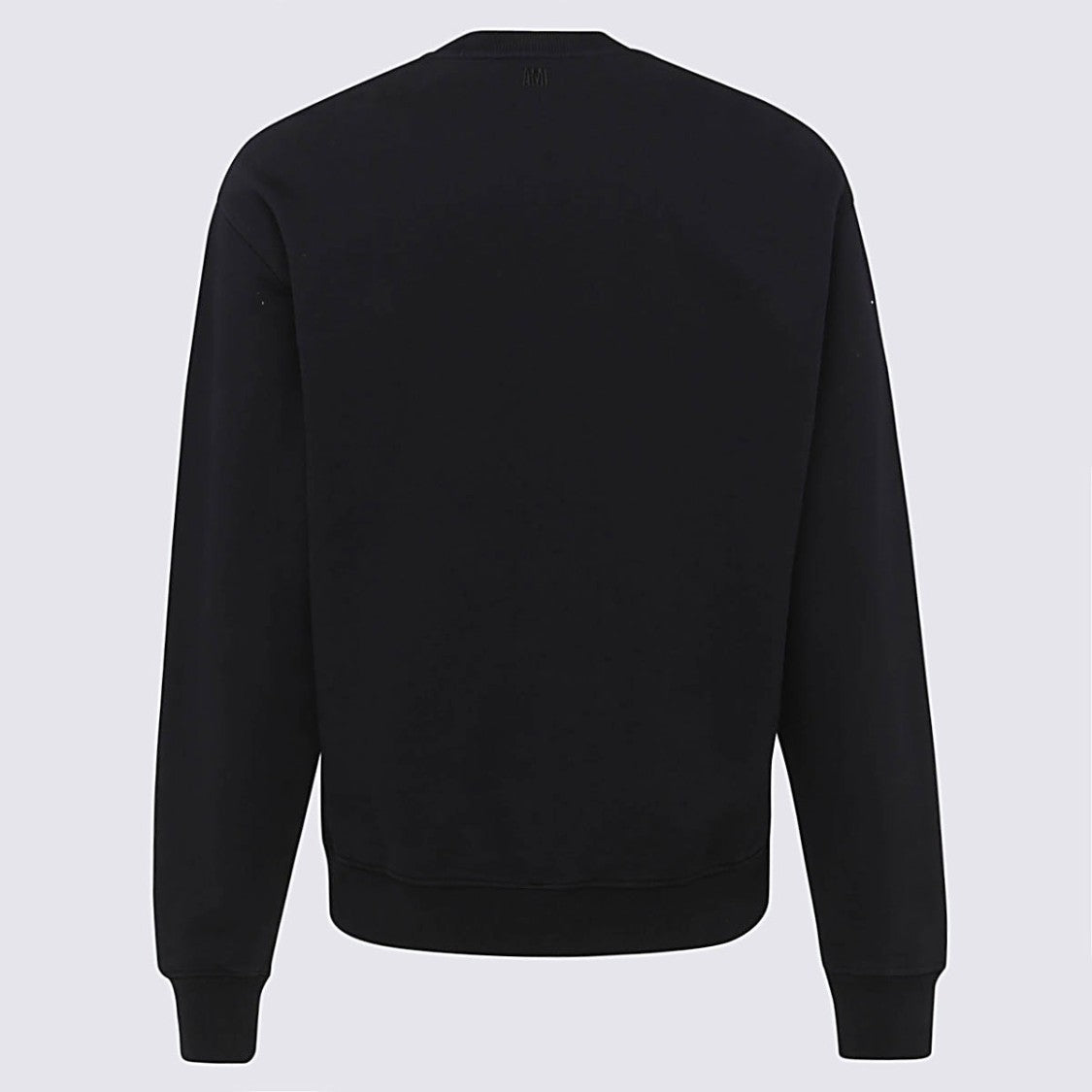 Ami Paris Black Cotton Sweatshirt With Embroidered Logo