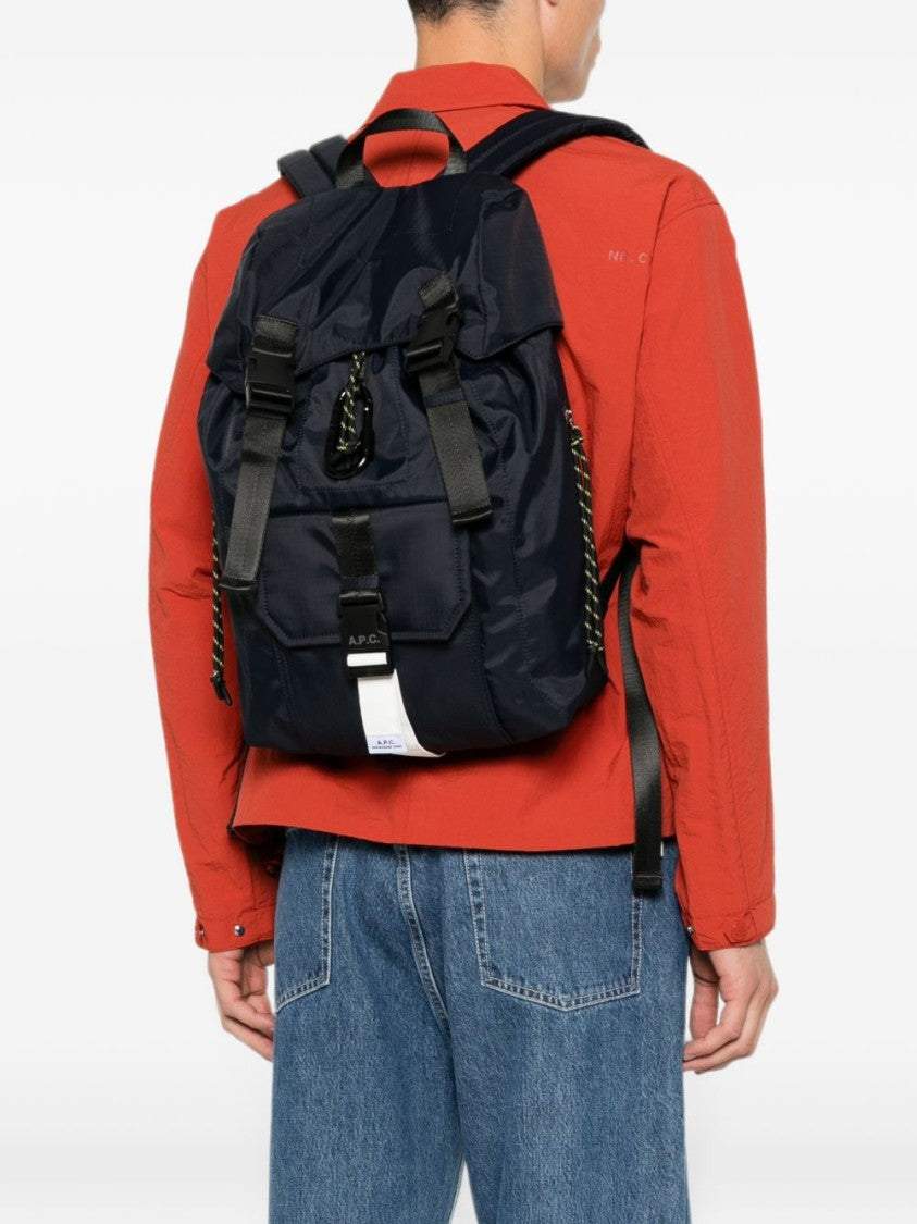 A.P.C. Black Trek Buckle Structured Backpack