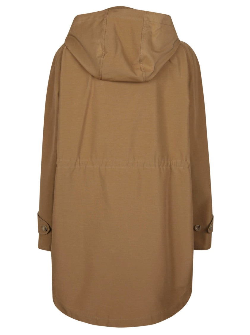 Fay Brown Gancio Relaxed Cotton Parka
