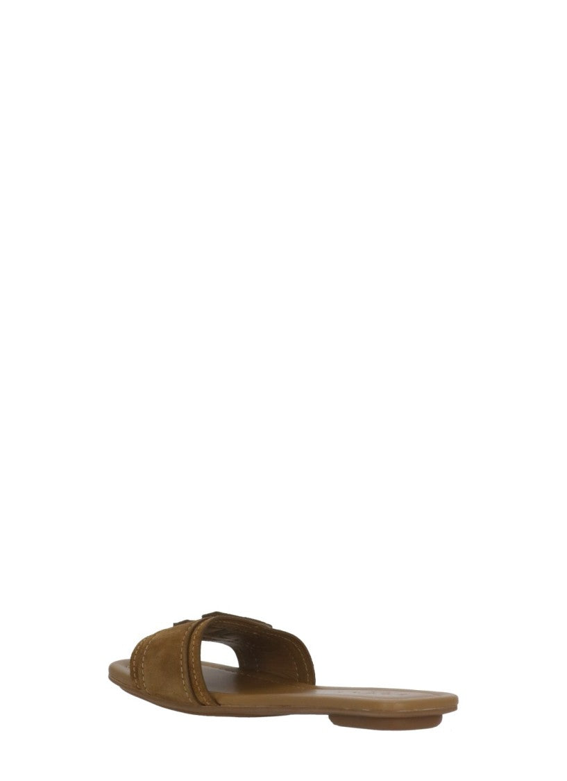 Hogan Brown H685 Suede Mask Sandals