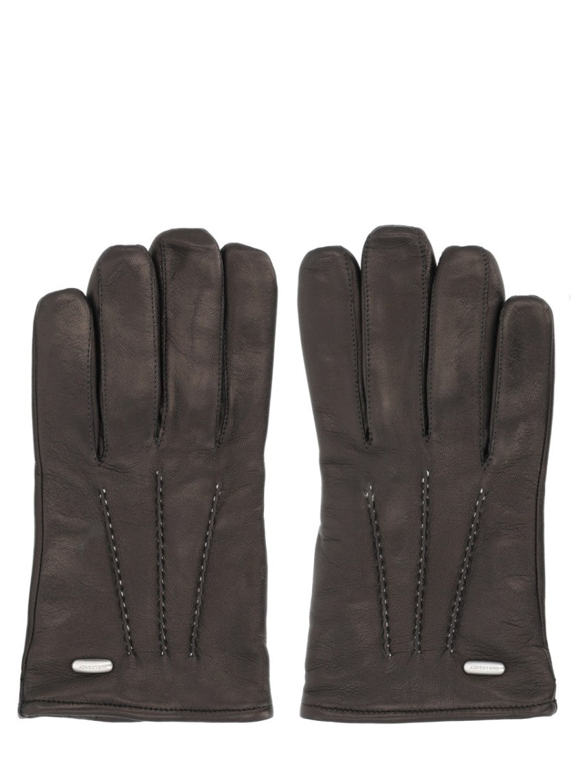 Our Legacy Brown Leather Metallic Accent Gloves