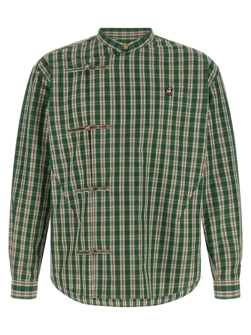 Undercover Tangzhuang-Inspired Cotton Shirt With Asymmetrical Hem