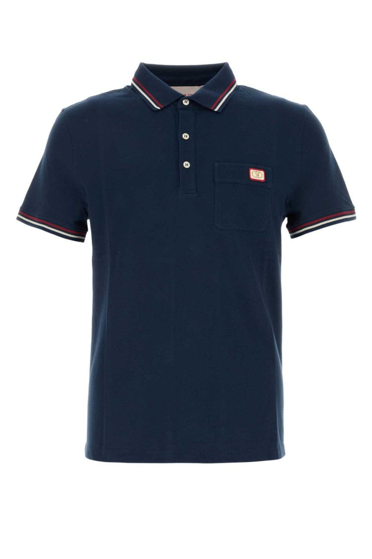 Valentino Garavani Blue Piquet Polo Shirt
