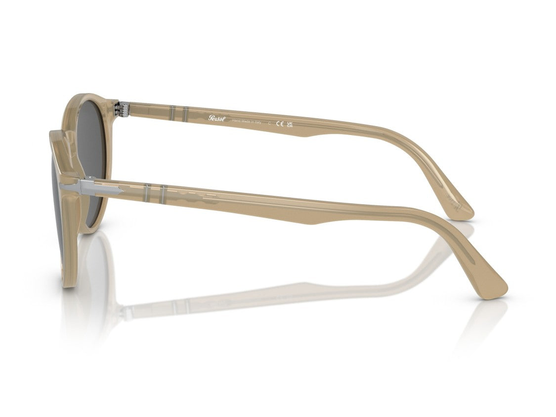 Persol 0Po3152s Rounded Translucent Beige Acetate Sunglasses