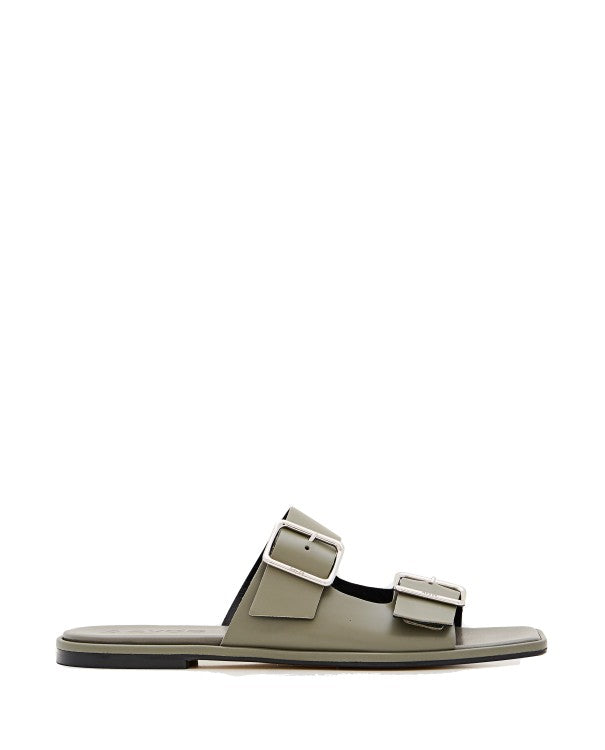 Aeydē Calfskin Leather Sandals With Adjustable Buckles