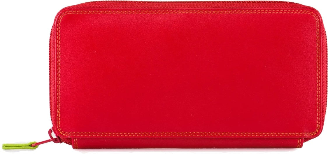 Mywalit Orange Leather Wallet With Multi-Compartment Design