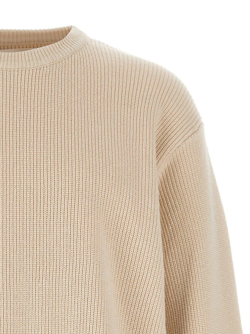 Jil Sander Zip-Detail Cotton Sweater With Ribbed Texture