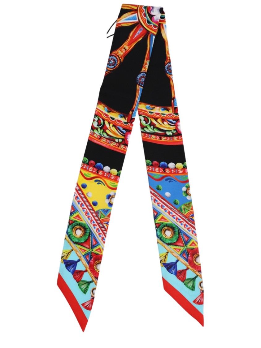 Dolce & Gabbana Intricate Geometric Printed Silk Scarf