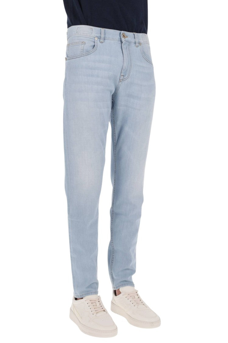 Eleventy Slim Fit Stretch Denim Jeans With Five-Pocket Design