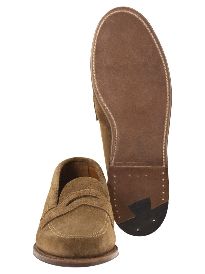 Alden Brown Suede Moccasin With Handcrafted Detailing