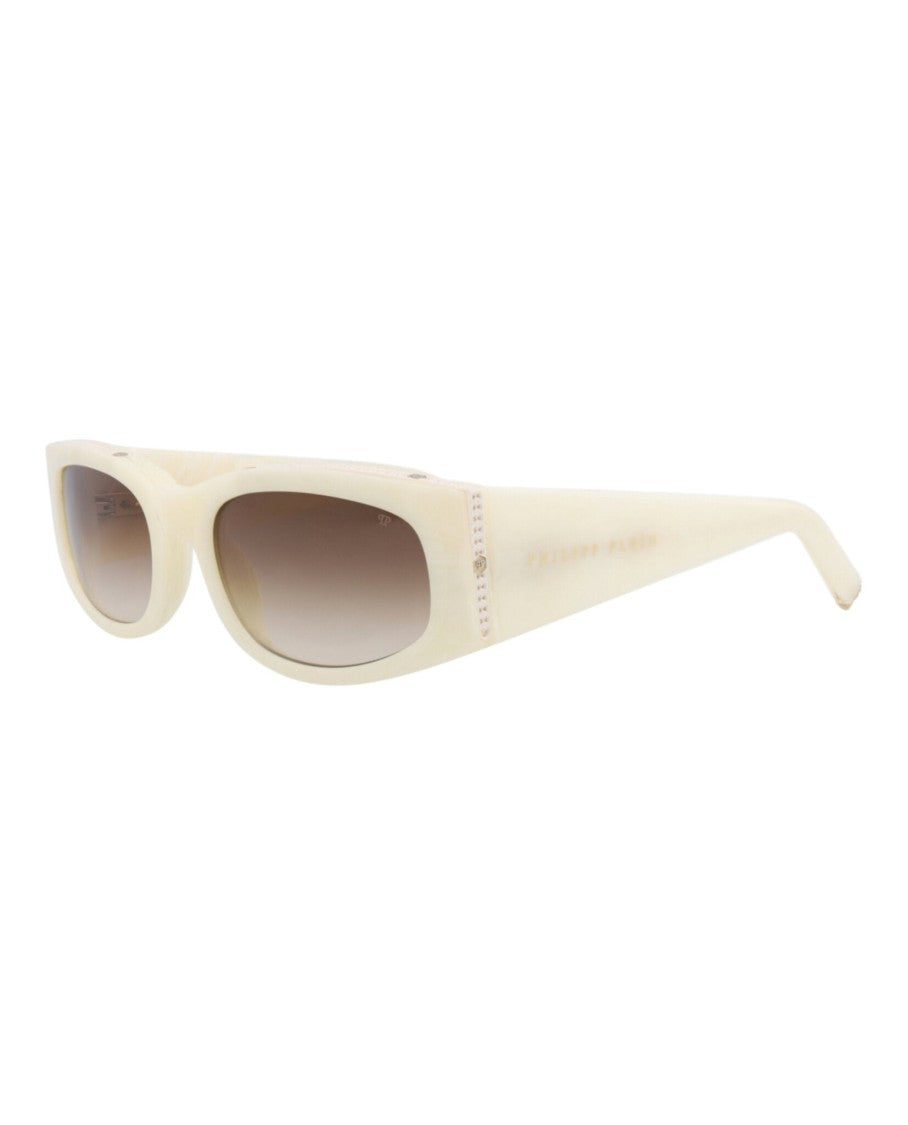 Philipp Plein Round-Frame Acetate Sunglasses With Crystal Accents