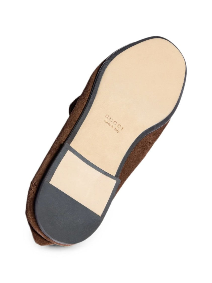 Gucci Brown Horsebit Suede Calfskin Low-Top Sneakers