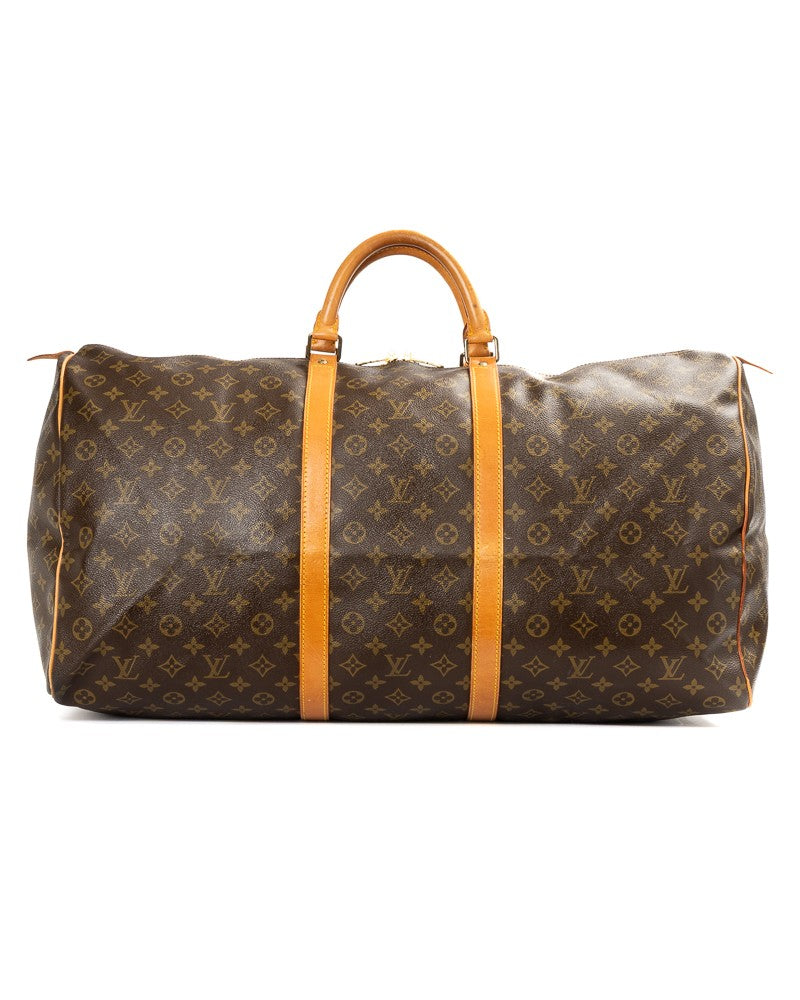 Louis Vuitton Brown Monogram Keepall 60 Duffel Bag