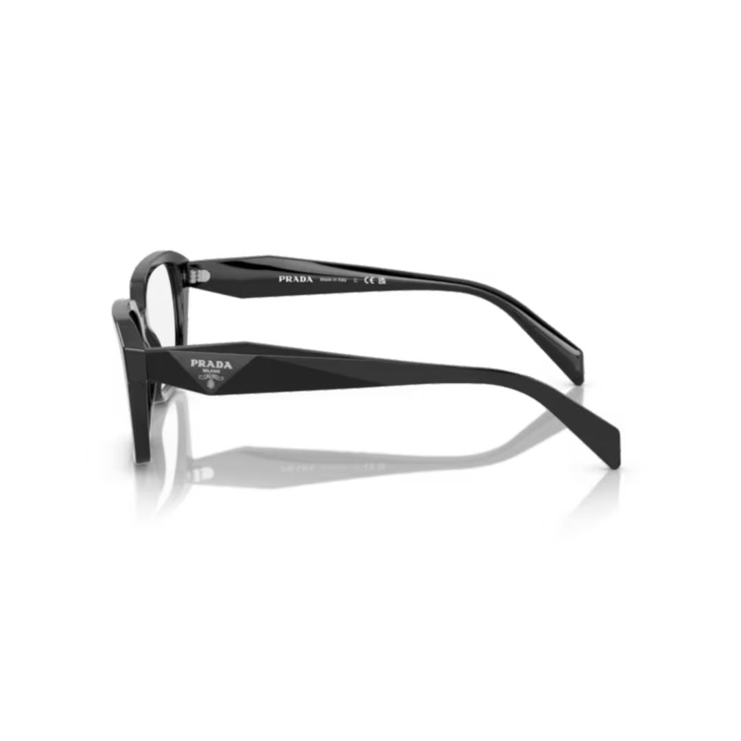 Prada 14Zv Vista Rectangular Black Acetate Eyeglasses