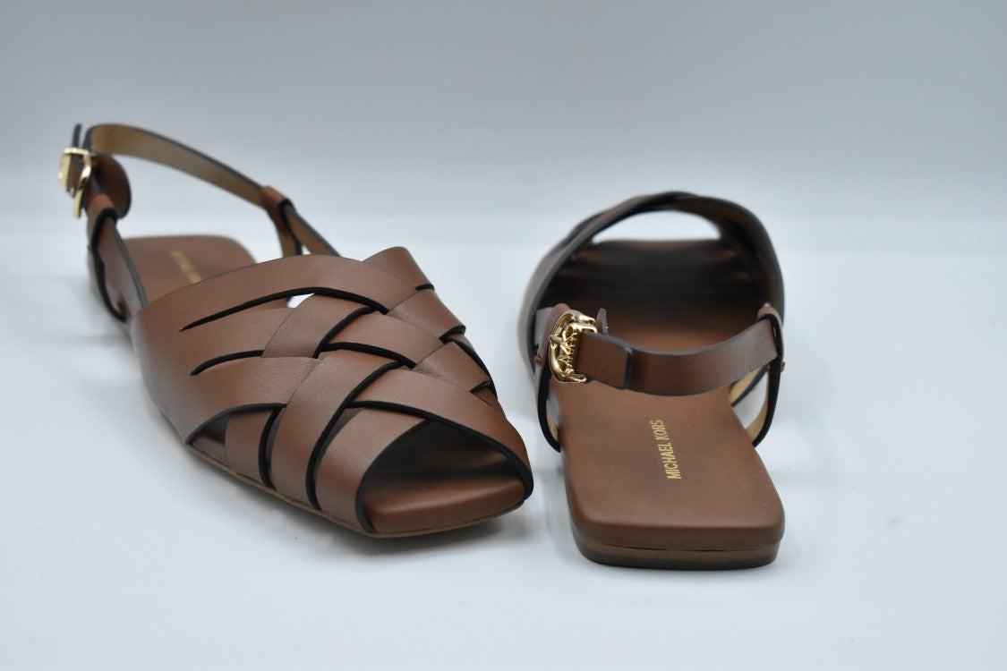 Michael Kors Brown Laced Shoes With Crisscross Straps