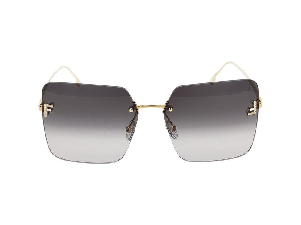 Maison Fendi Gold Gradient Oversized Square Sunglasses