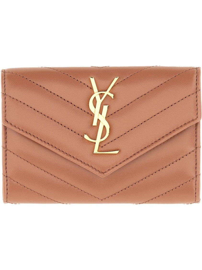Saint Laurent "Envelope Matelassé Small Cassandre" Wallet