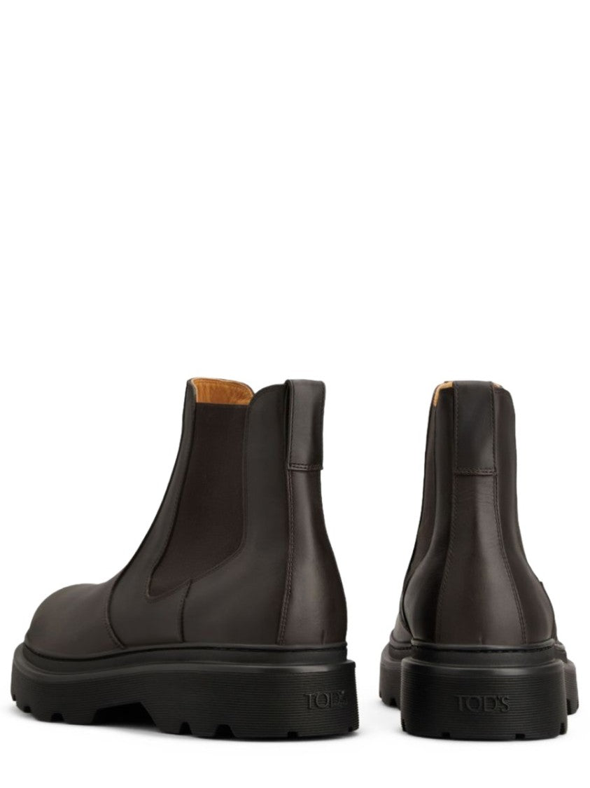 Tod's Black Chelsea Smooth Leather Boots