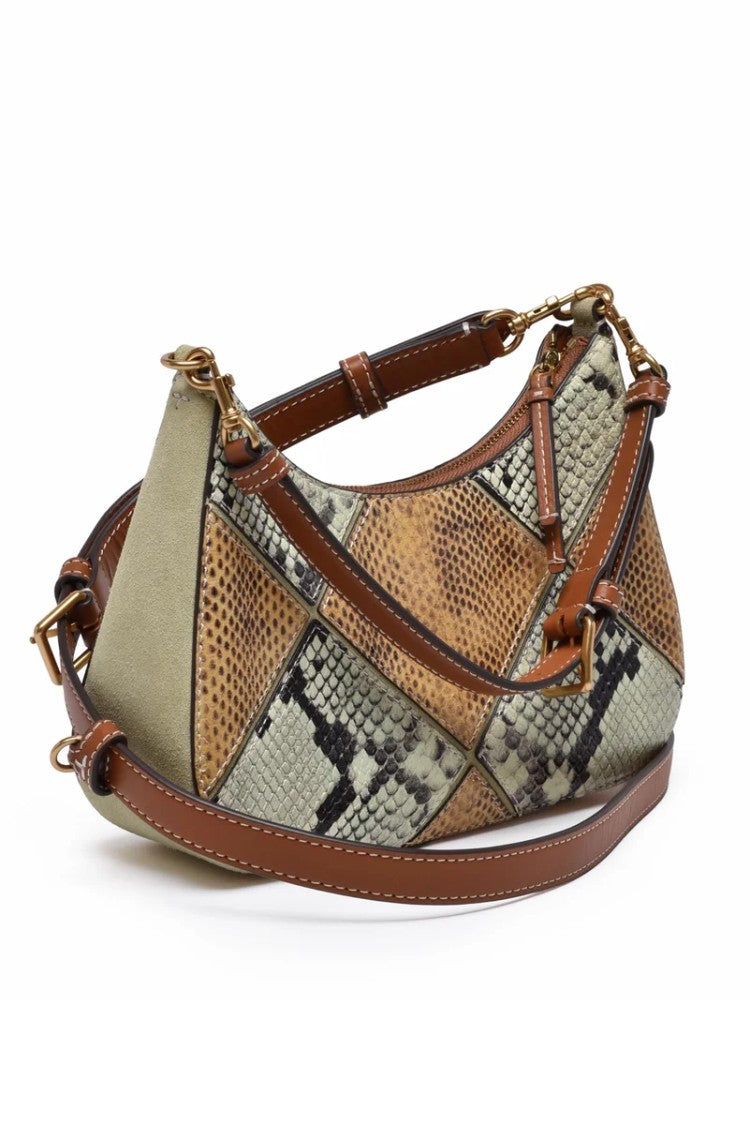 Tory Burch Thea Patchwork Convertible Shoulder Bag - Green/Beige