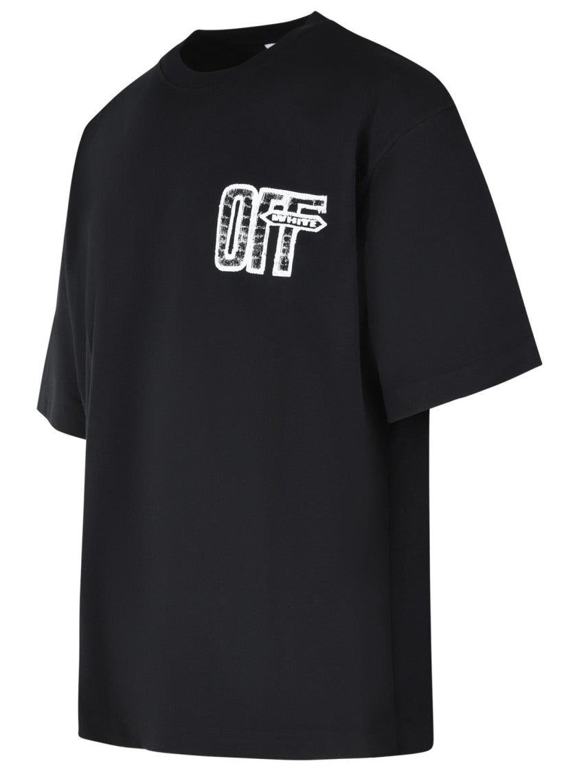 Off-White 'Motion Arrow' Black Cotton T-Shirt