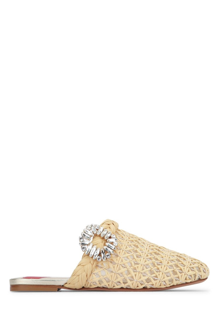 Roger Vivier Bab Viv Strass Buc Raffia Sling