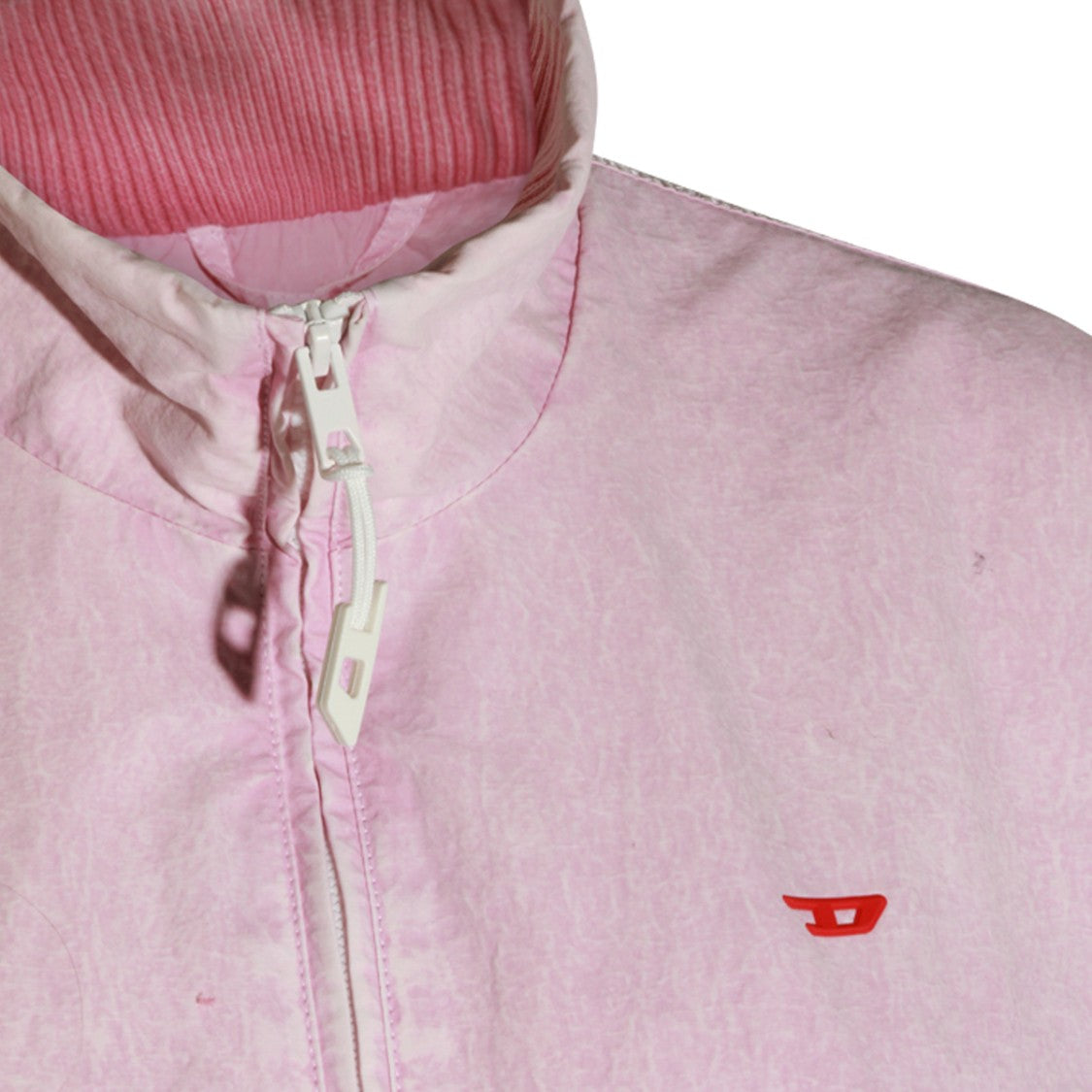 Diesel Pink Cropped High Collar Jacket