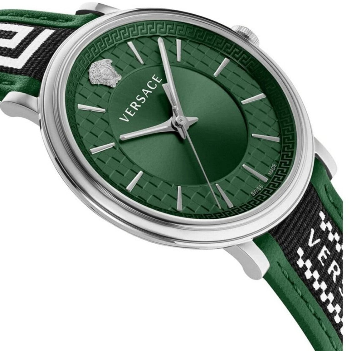 Versace Men's 42Mm V-Circle Watch With Green Dial
