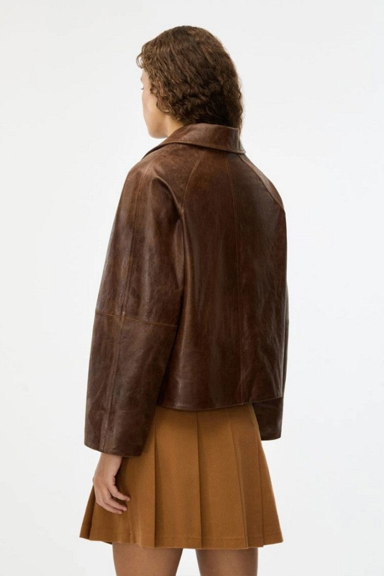 I Blues Brown Leather Jacket