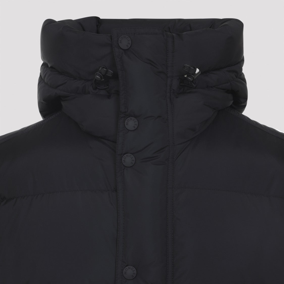 Moncler Grenoble Padded Black Jacket With High Collar And Adjustable Hood