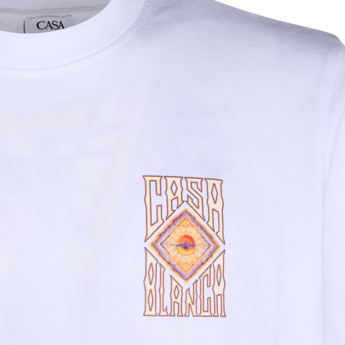 Casablanca White Geometric Graphic Short-Sleeve T-Shirt