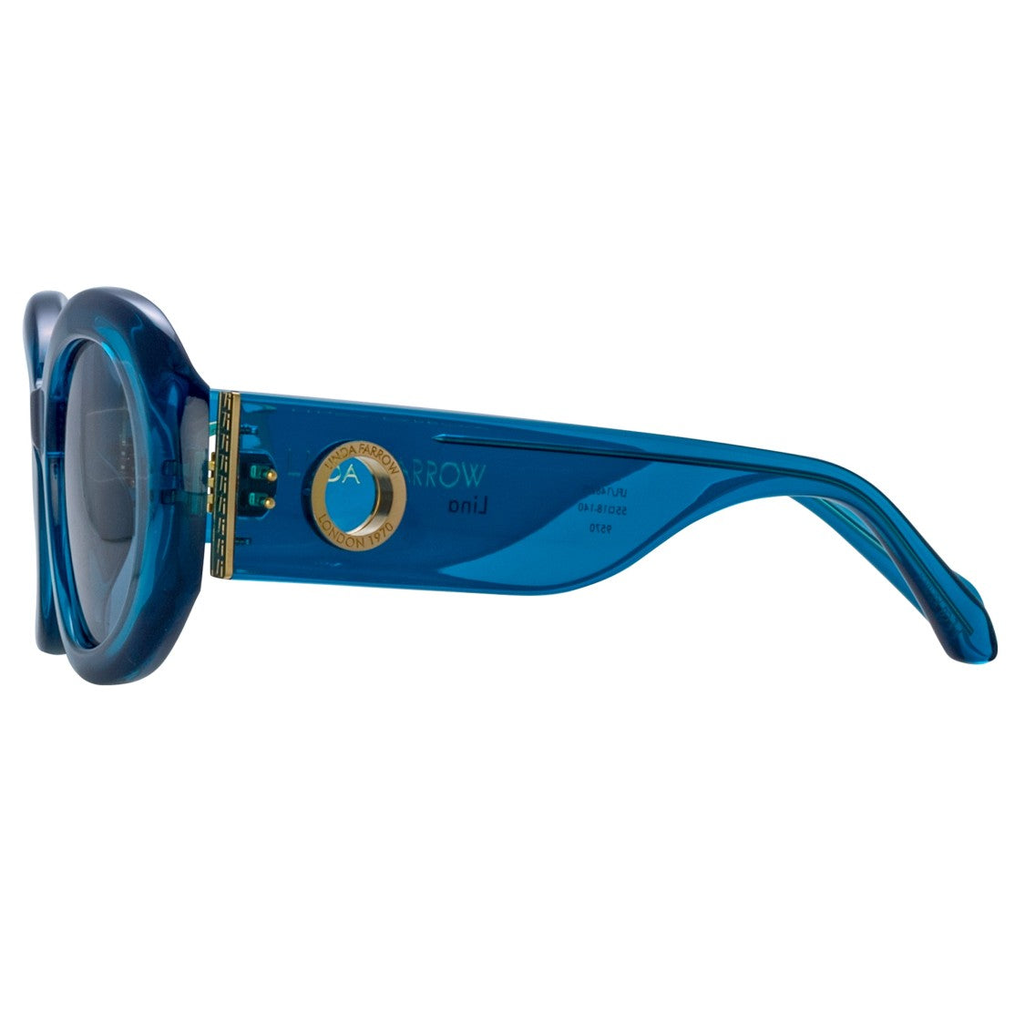 Linda Farrow Lina Oval Sunglasses In Blue
