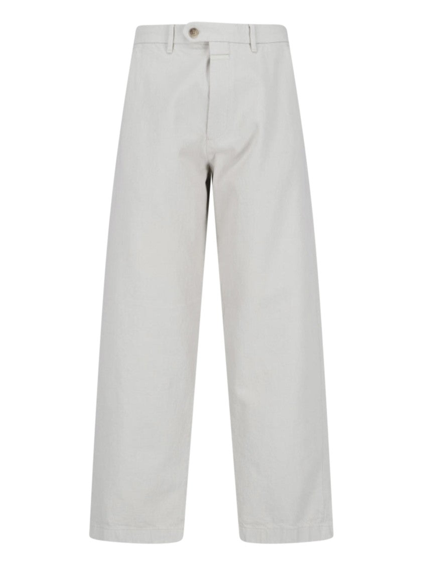 Closed Blue Wide-Leg Cropped Cotton Trousers
