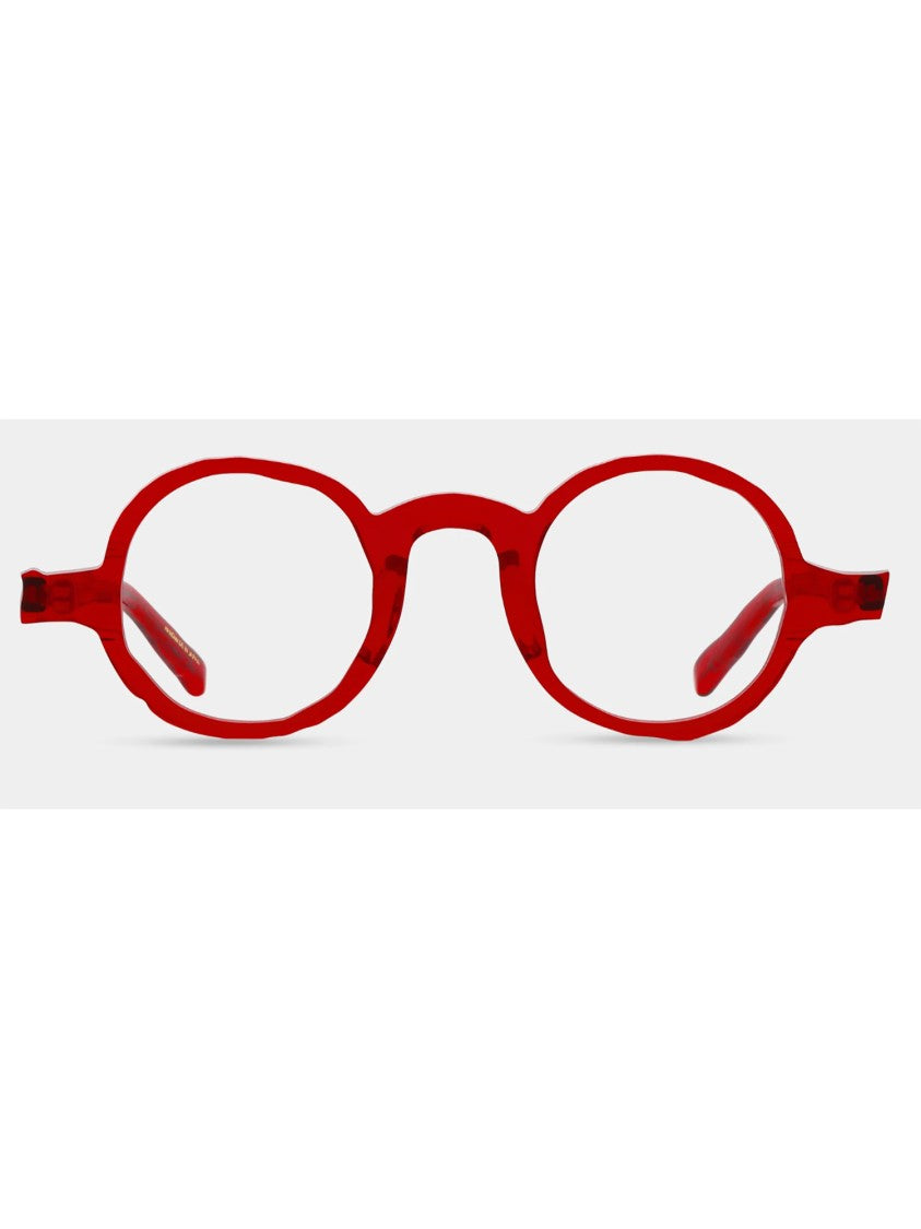 Masahiromaruyama Vibrant Red Rounded Acetate Optical Frames