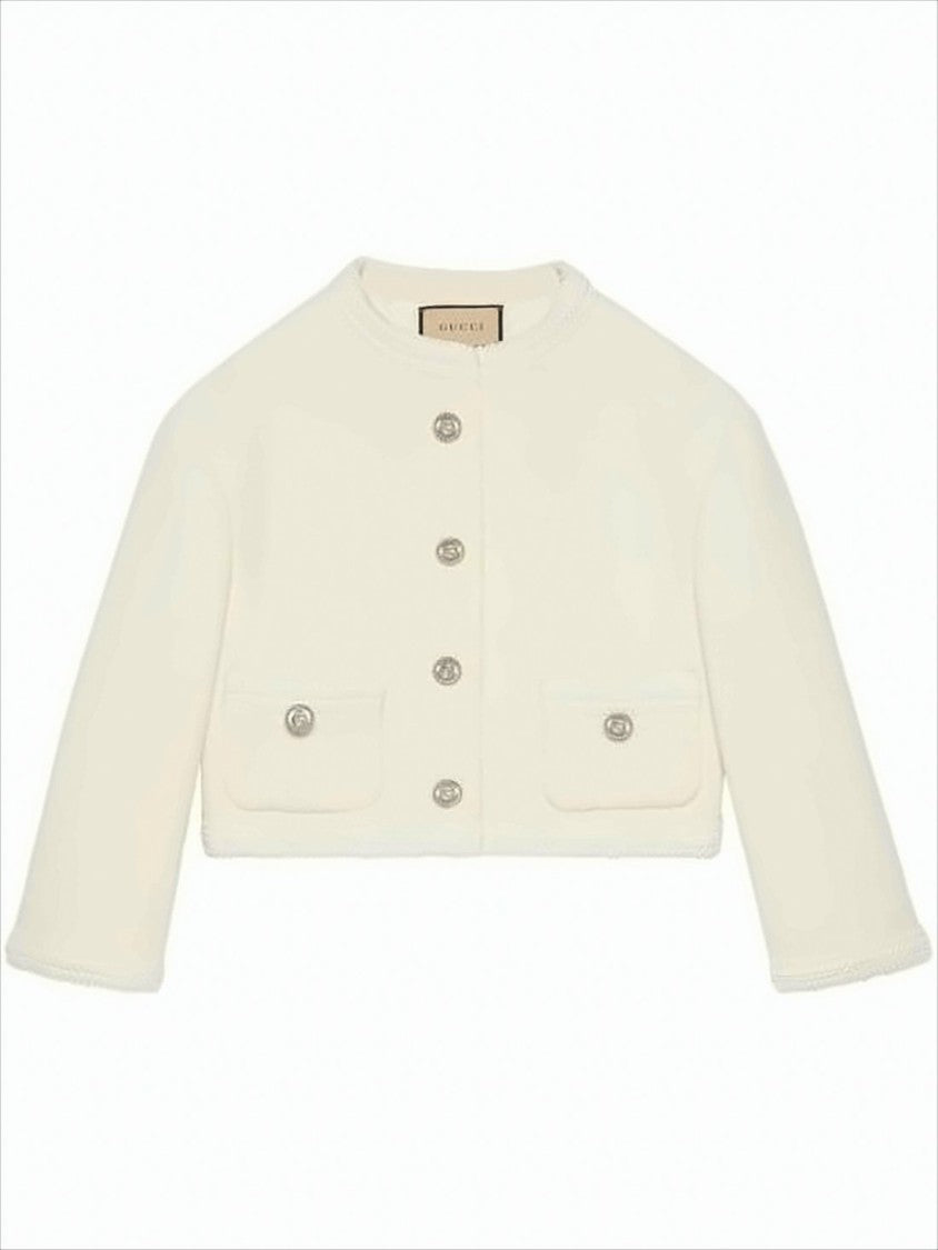 Gucci Textured Wool Blend Cropped Jacket
