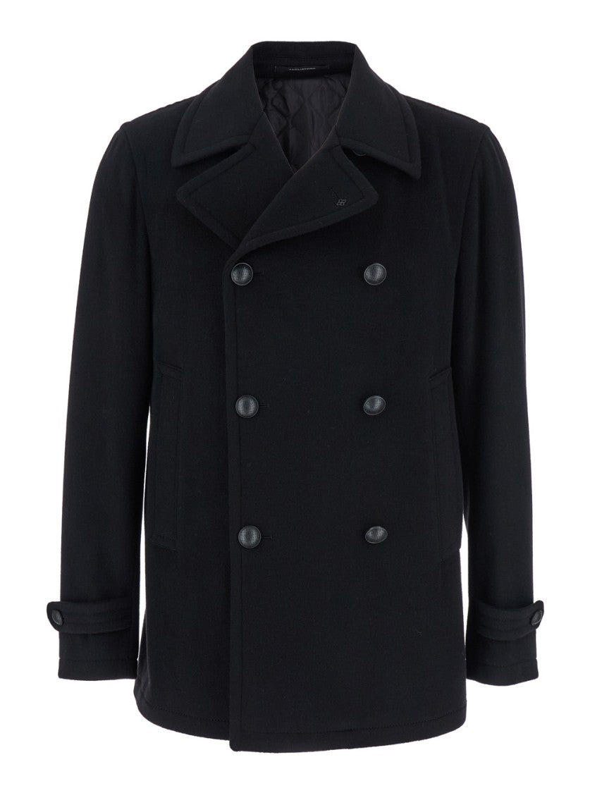 Tagliatore Black Double-Breasted Coat